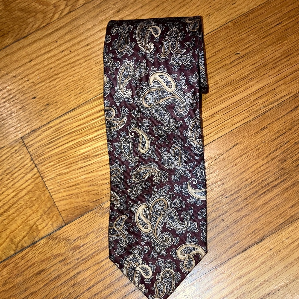 Robert Talbott Brown Paisley Silk Tie for Peller and Mure VINTAGE Italy